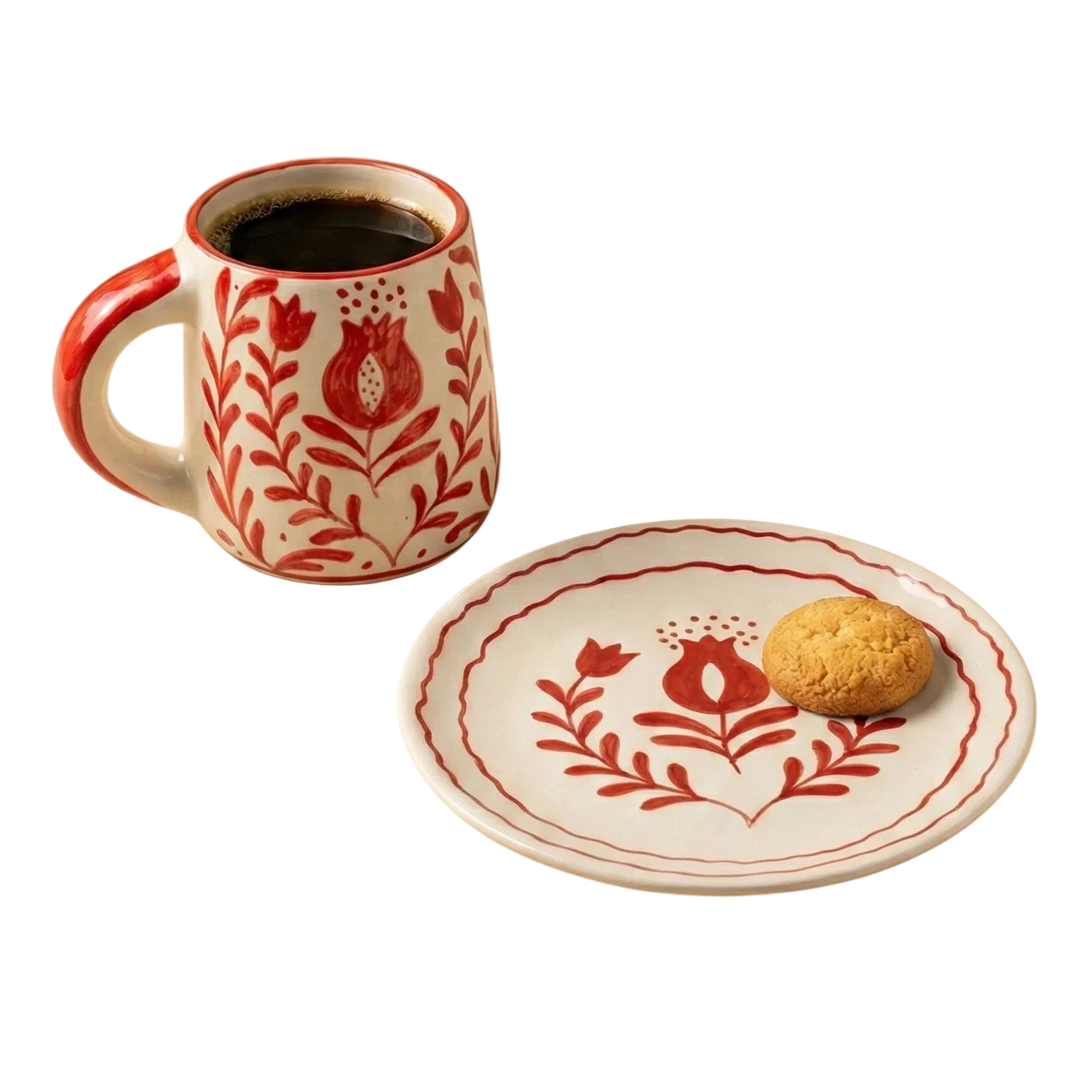 Anaar Ceramic Breakfast Set - Coffee Cup & Side Plate