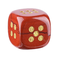 Dice - 15mm Natural Jade Laser Engraved Cube Dice with Rounded Edges Semi-Precious Stone (Set of 2)