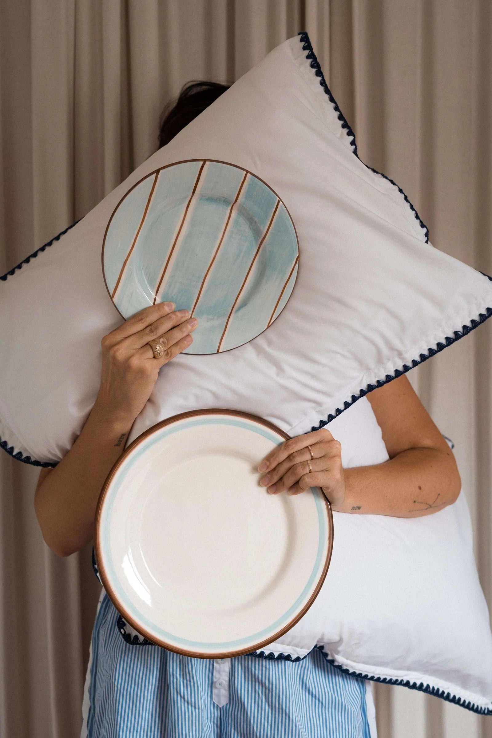 Breakfast Hand Painted Dinner Plate (Set of 4)