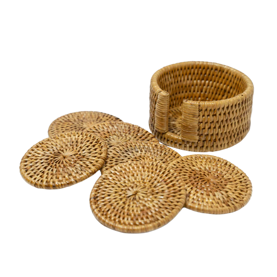 Rattan Coaster Set