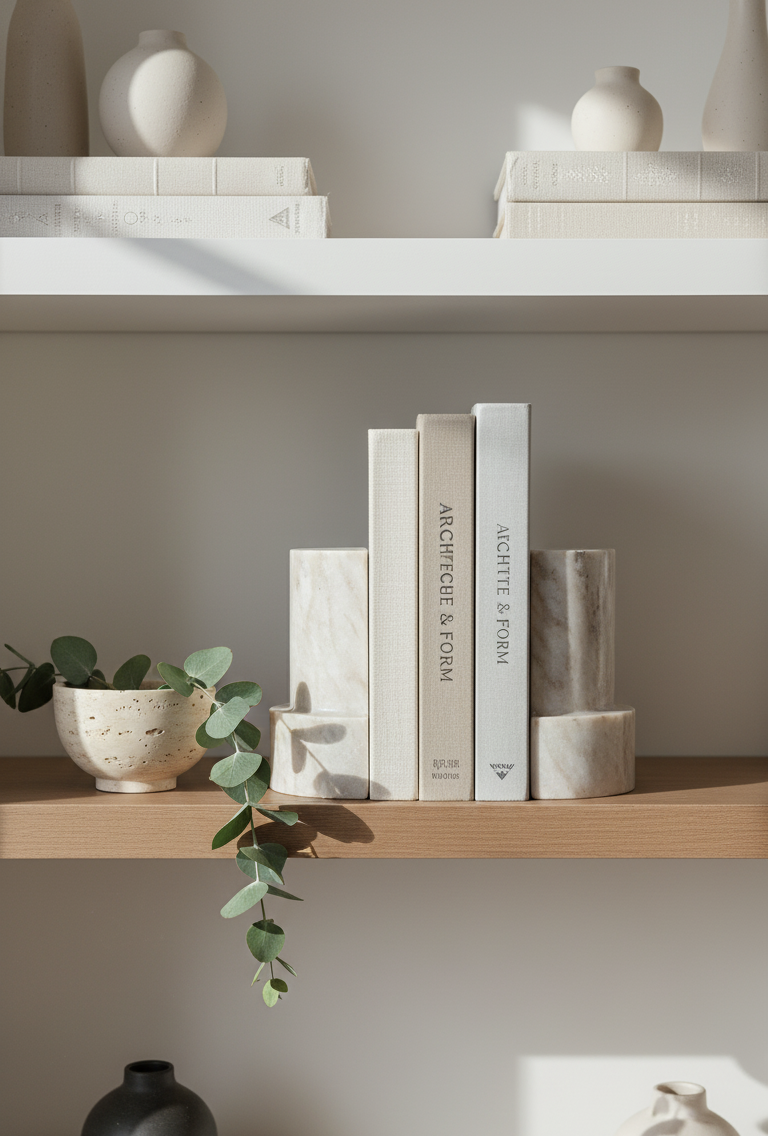 Roya Marble Bookends, Set of 2