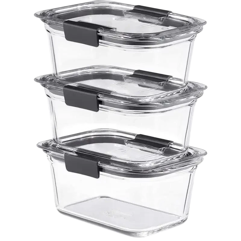 Rubbermaid Brilliance 3pk Clear Food Containers with Lids