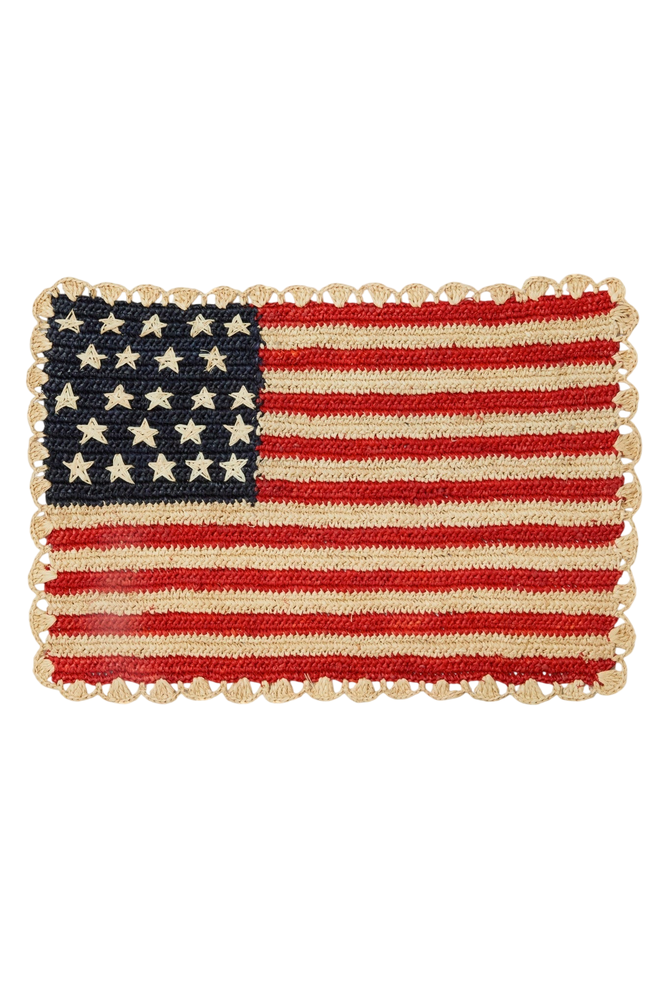 Handcrafted Scalloped Americana Placemats-American Flag Design - Payton James X Tuckernuck