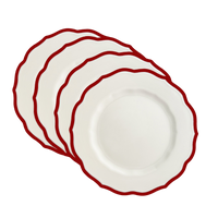 Stella Scalloped Crimson Salad Plate