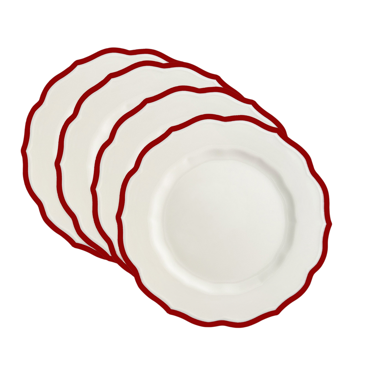 Stella Scalloped Crimson Salad Plate