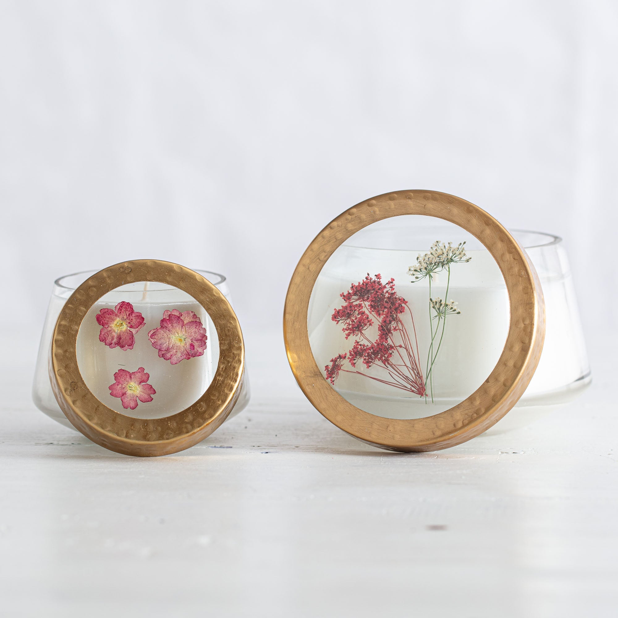Spicy Apple Small Pressed Floral Candle