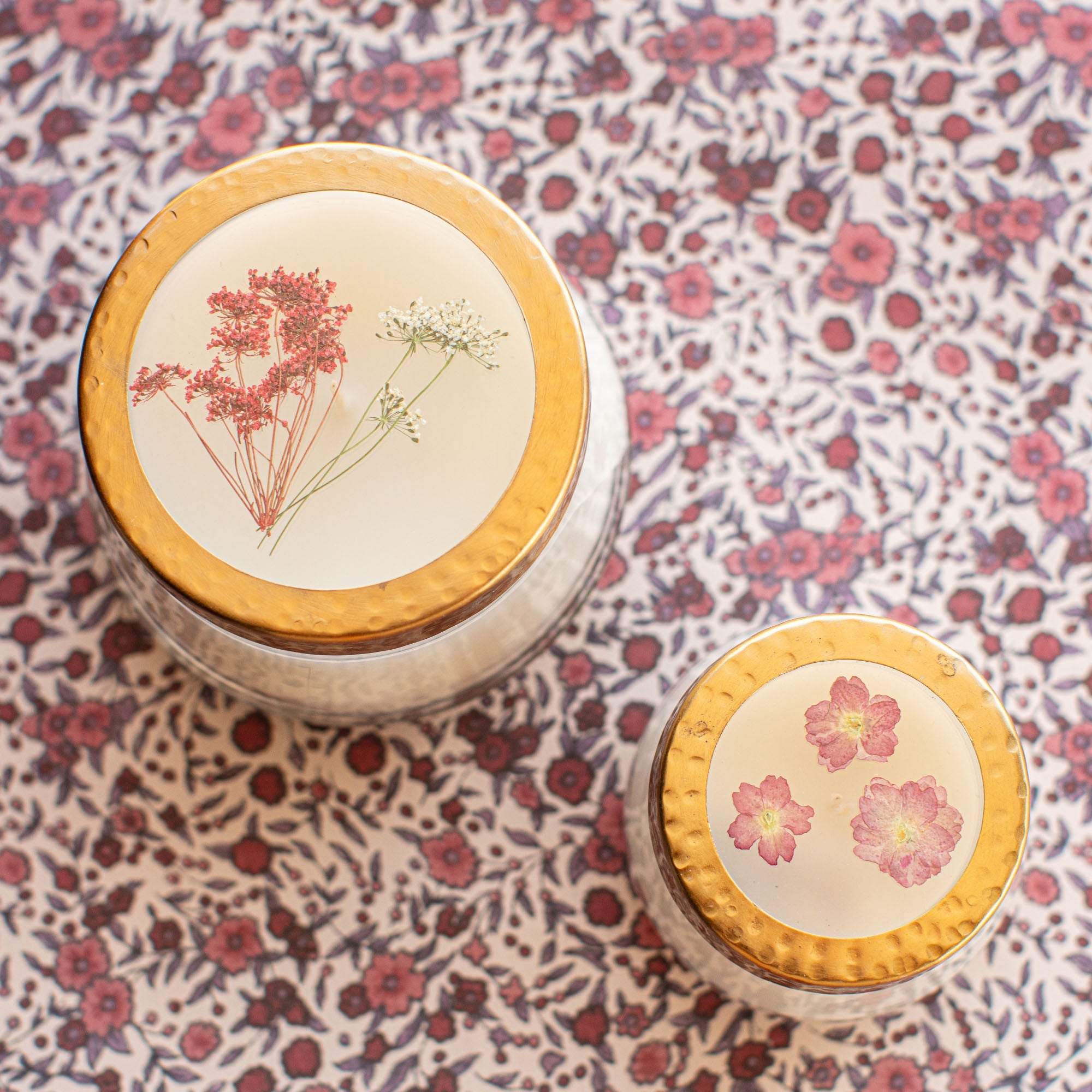 Spicy Apple Small Pressed Floral Candle