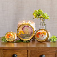 Petite Pressed Floral Candle - Sugared Citrus