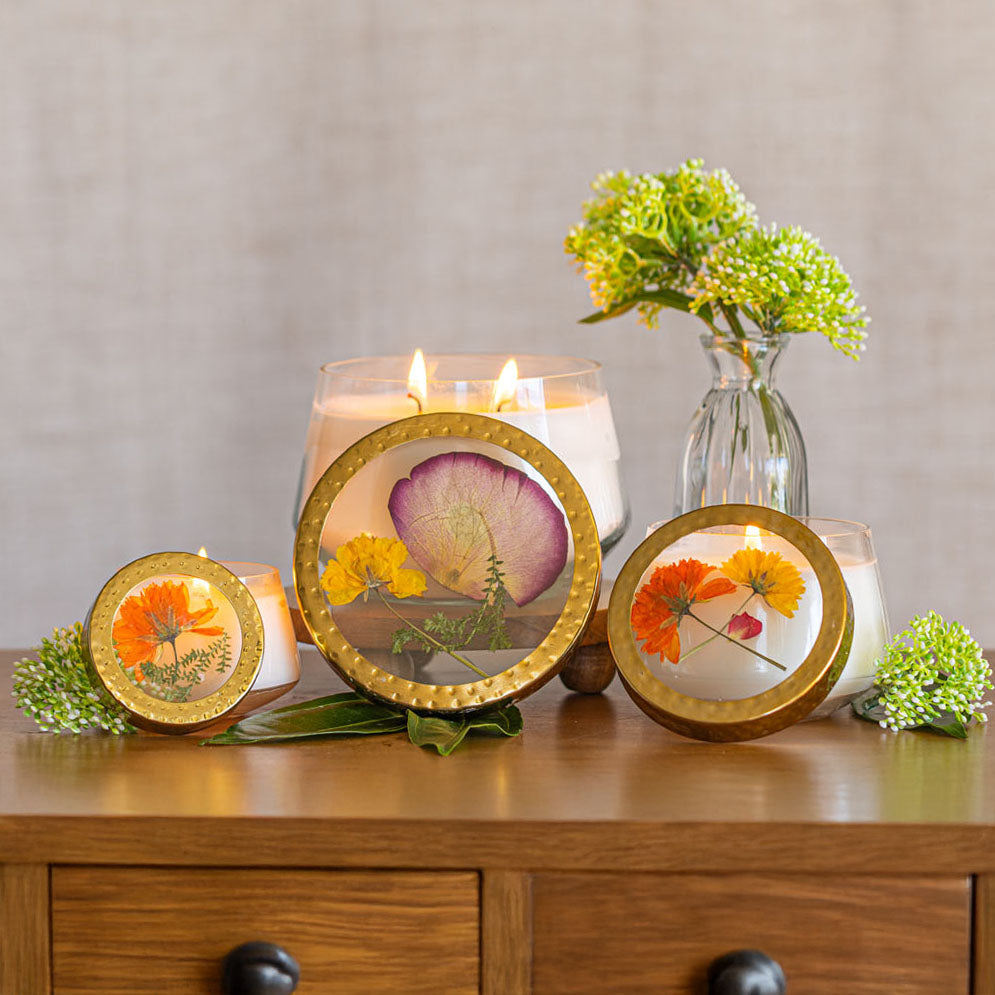 Signature Pressed Floral Candle - Sugared Citrus