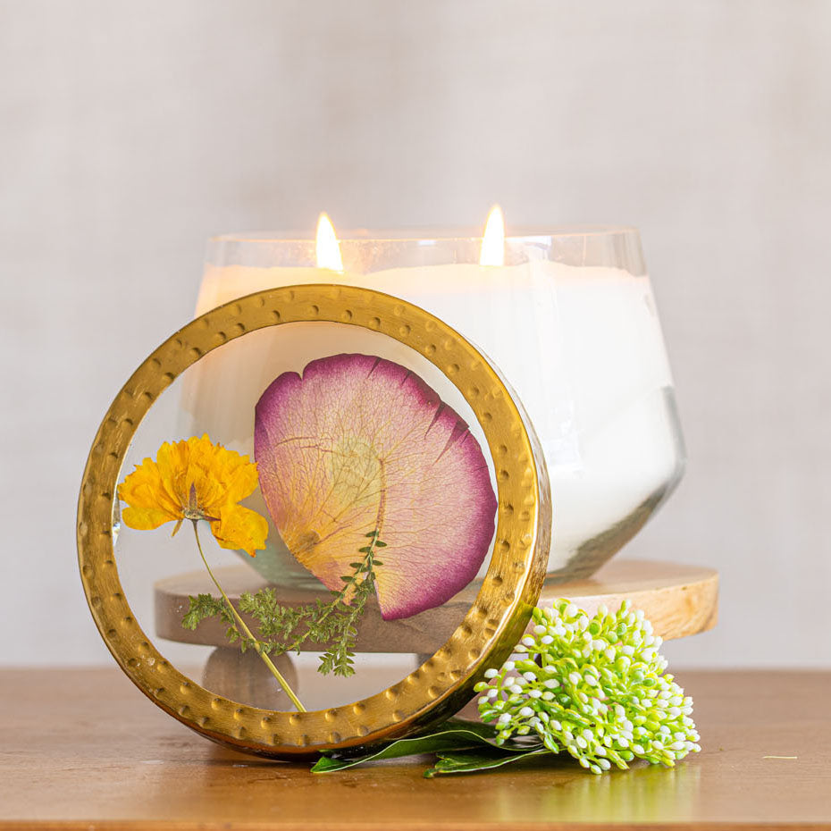 Signature Pressed Floral Candle - Sugared Citrus