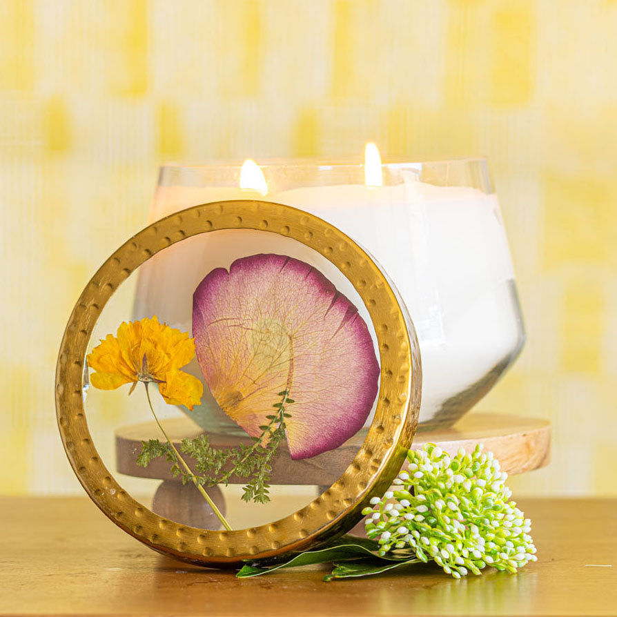Signature Pressed Floral Candle - Sugared Citrus