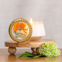 Petite Pressed Floral Candle - Sugared Citrus