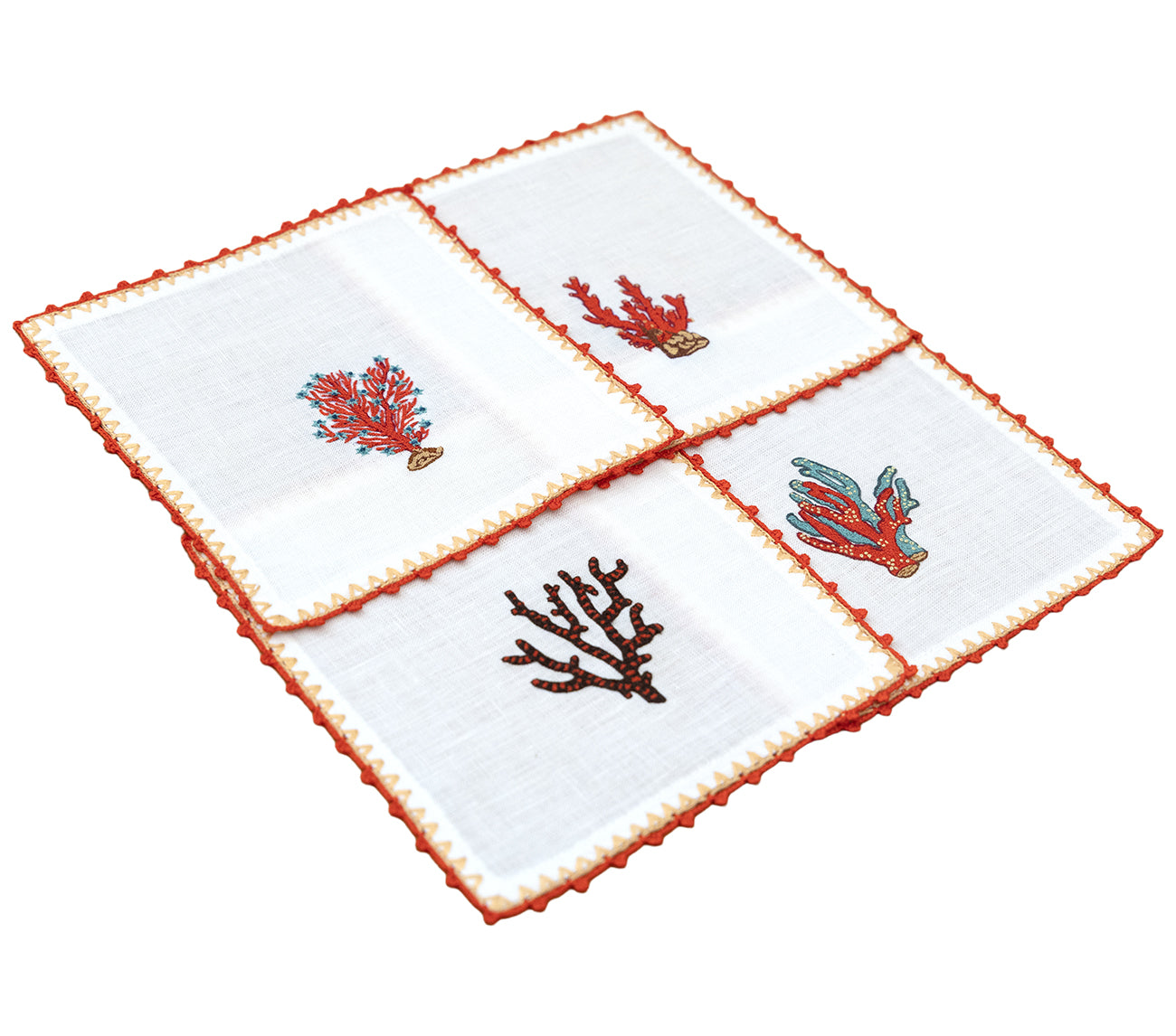 Coral Crest - Cocktail Napkins (Set of 4)
