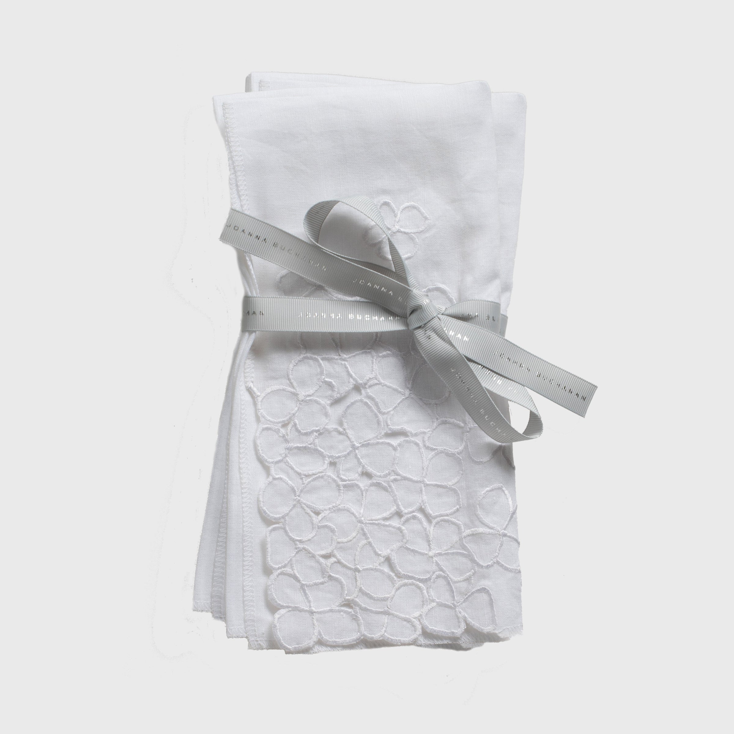 Hydrangea Dinner Napkins - White (Set of 2)