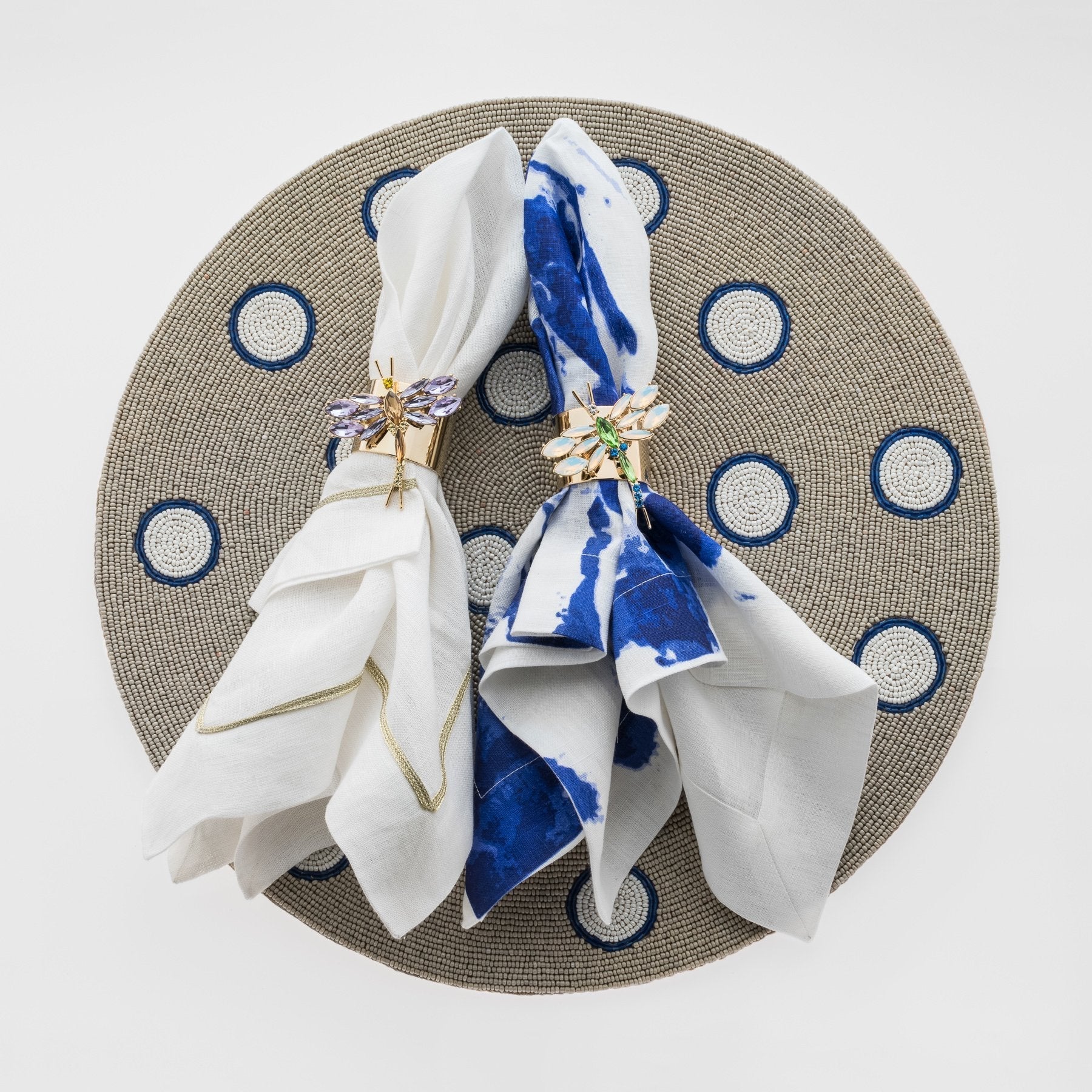Brushstroke Dinner Napkins - Blue (Set of 2)