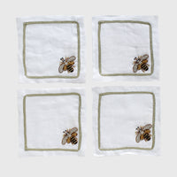 Stripey Bee Cocktail Napkins (Set of 4)