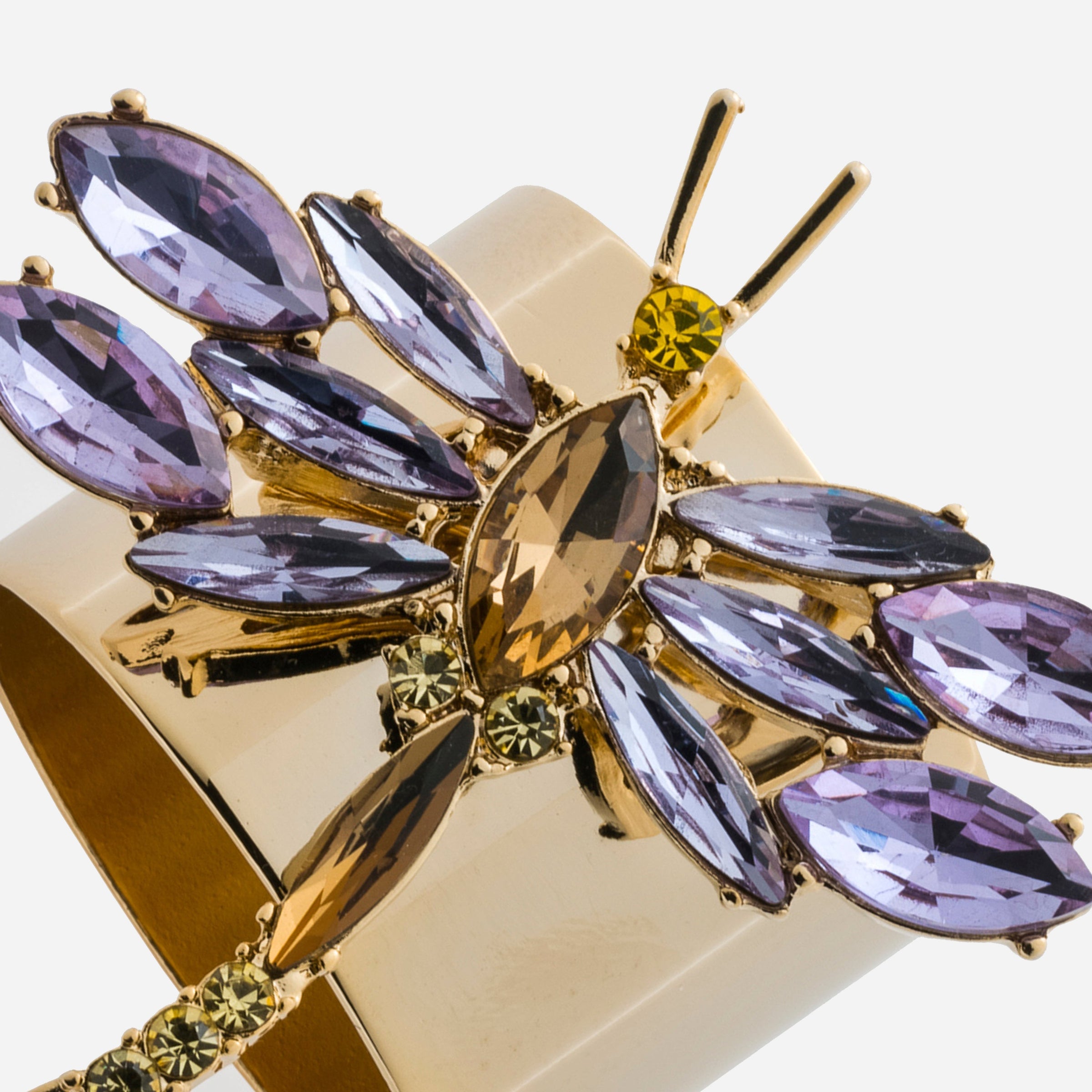 Dragonfly Napkin Rings - Amethyst (Set of 2)