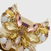 Jeweled Butterfly Napkin Rings - Yellow (Set of 2)