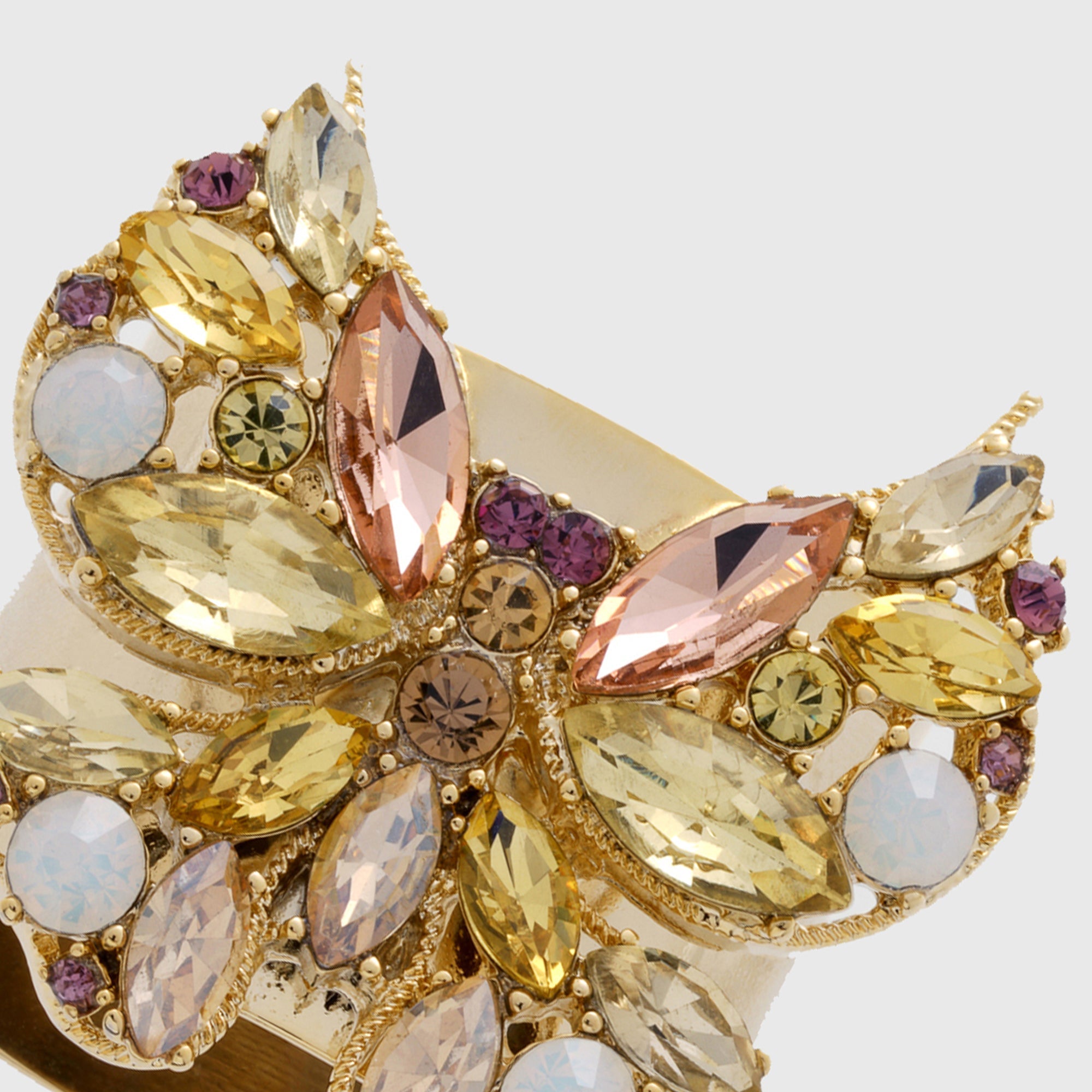 Jeweled Butterfly Napkin Rings - Yellow (Set of 2)