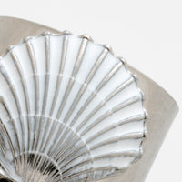 Painted Shell Napkin Rings - White (Set of 2)