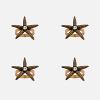 Starfish Skinny Napkin Rings - Bronze (Set of 4)
