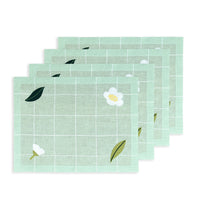 Hand Embroidered Trellis Placemats 14" × 18" (Set of 4)