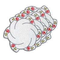 Hand Embroidered Heirloom Petals Placemats 16" round (Set of 4)
