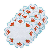 Hand Embroidered Heirloom Petals Placemats 16" round (Set of 4)