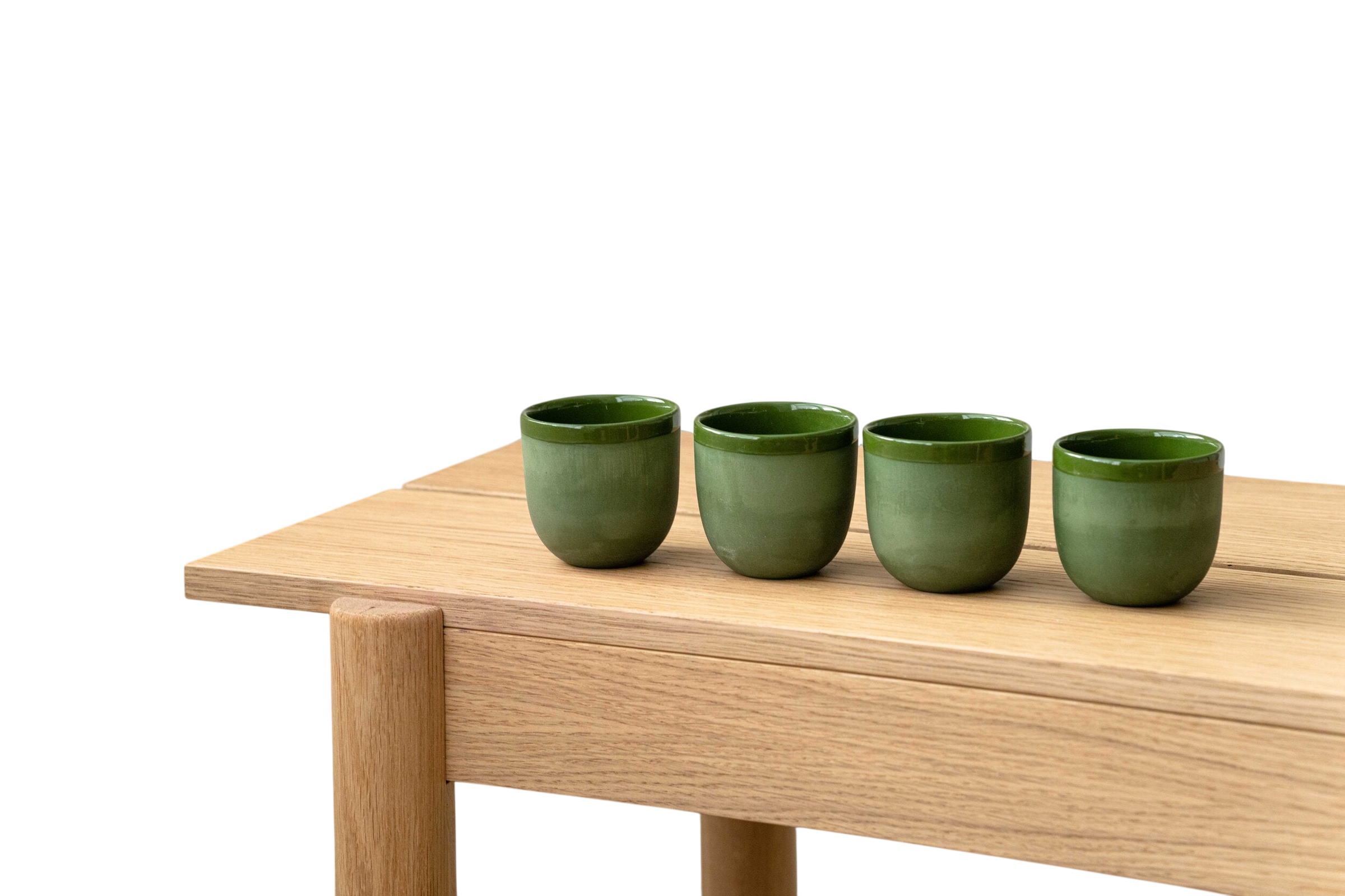 Handmade Porcelain Espresso Cup. Green