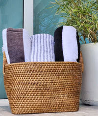 Saboga Home Round Basket with Hoop Handles