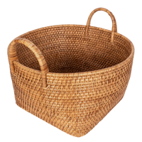 Saboga Home Round Basket with Hoop Handles