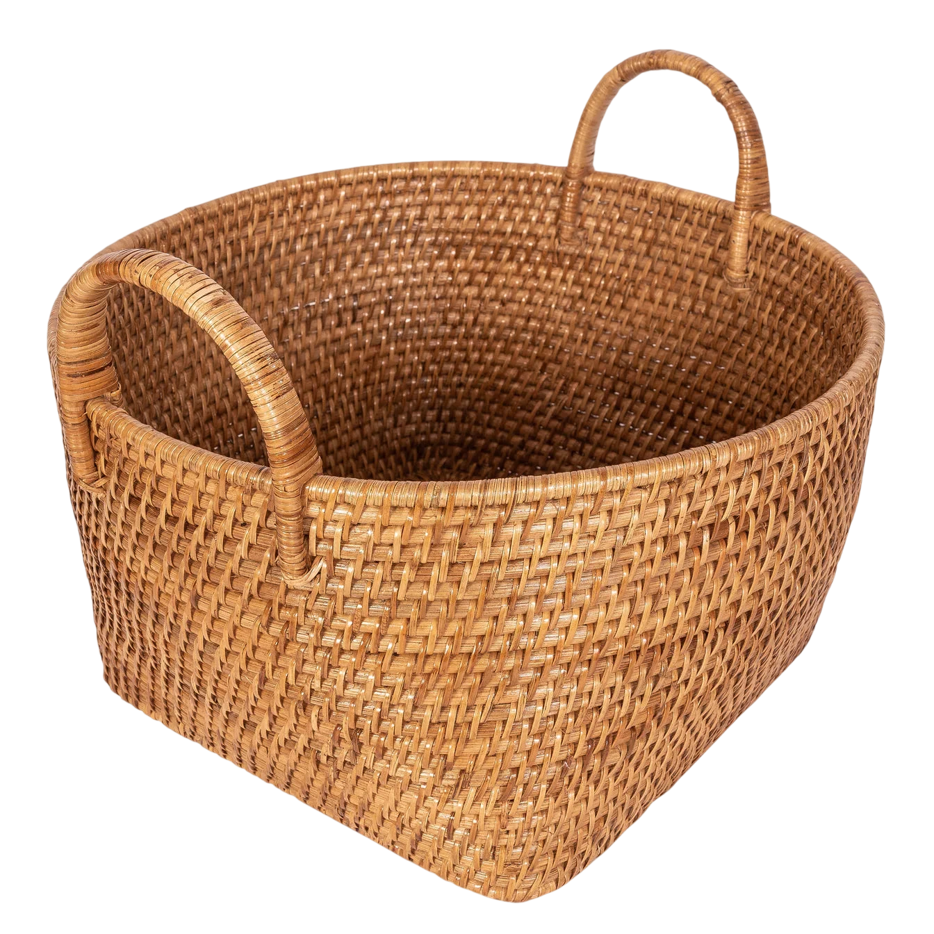 Saboga Home Round Basket with Hoop Handles