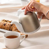 Salam Teapot - 6 Cups (33 oz) Ceramic & Stainless Steel
