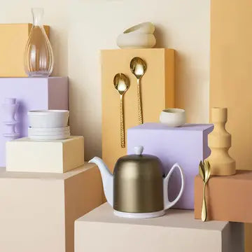 Salam Teapot - 6 Cups (33 oz) Ceramic & Stainless Steel