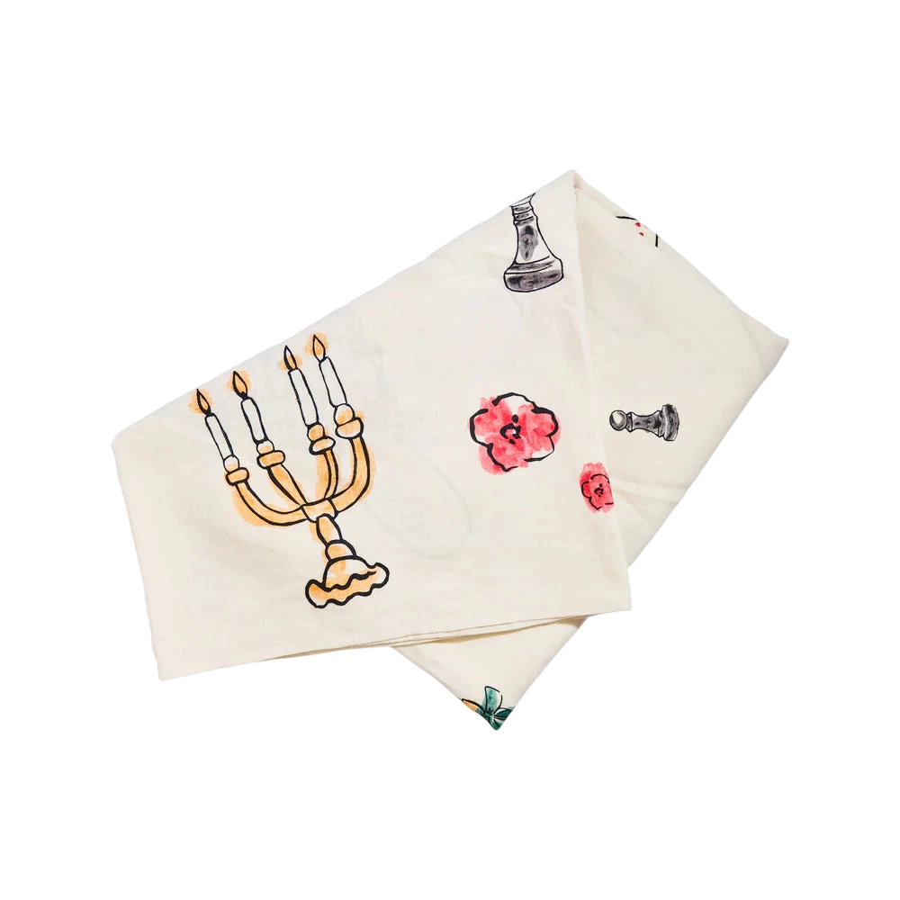 Salon Embroidered Linen Tablecloth