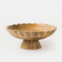 Mela Artisans Fluted Pedestal Bowl - Natural