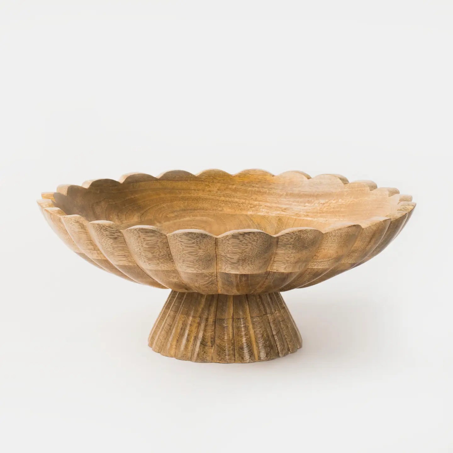 Mela Artisans Fluted Pedestal Bowl - Natural