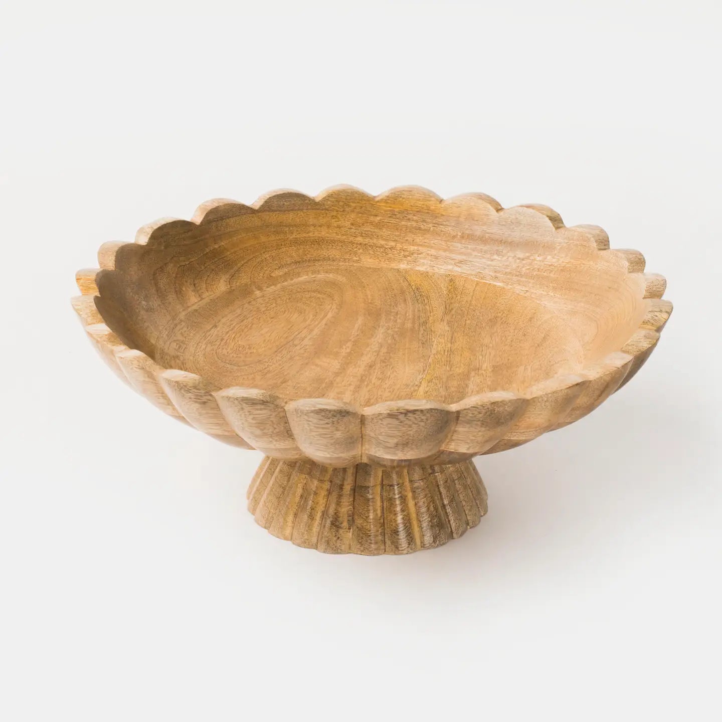 Mela Artisans Fluted Pedestal Bowl - Natural
