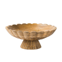 Mela Artisans Fluted Pedestal Bowl - Natural