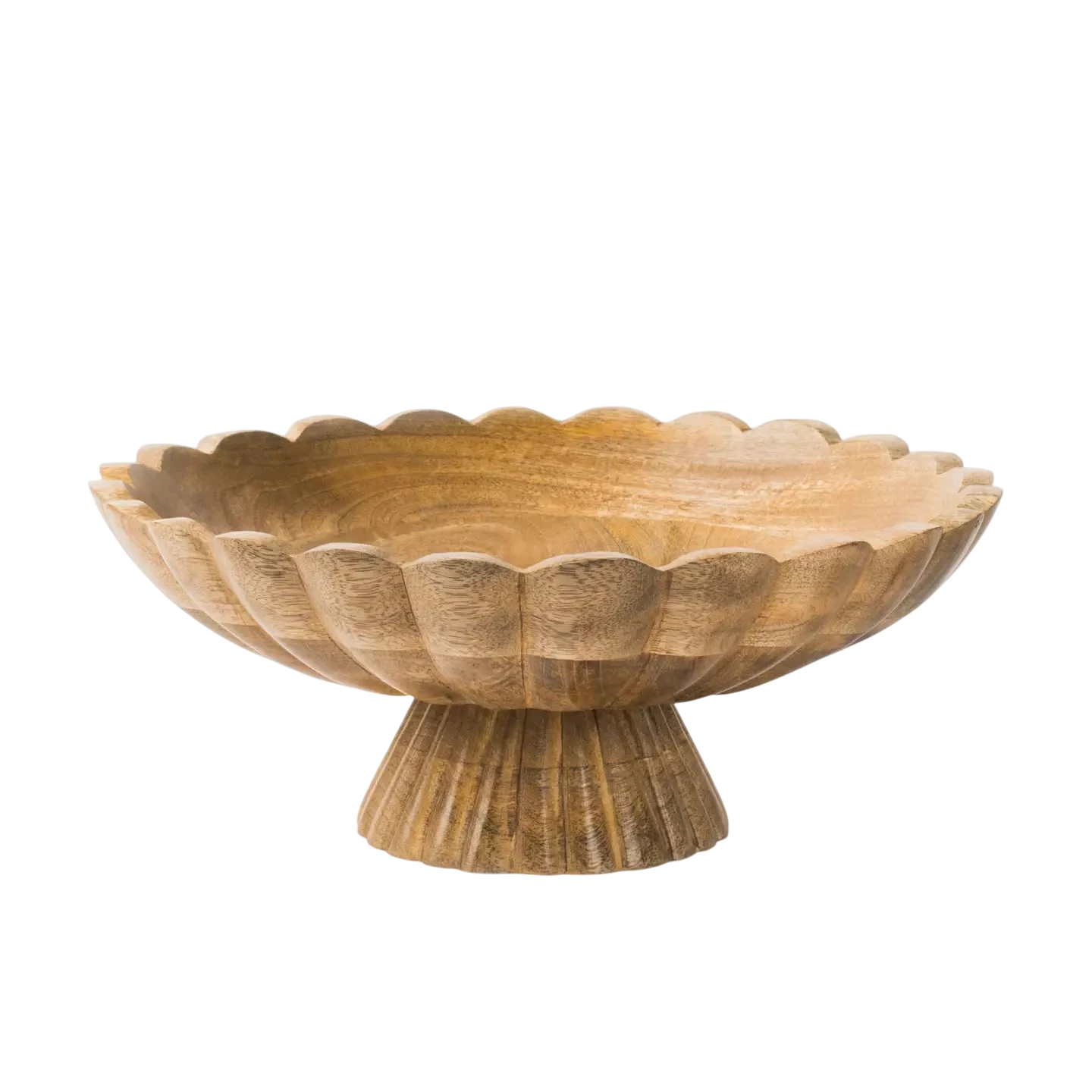 Mela Artisans Fluted Pedestal Bowl - Natural