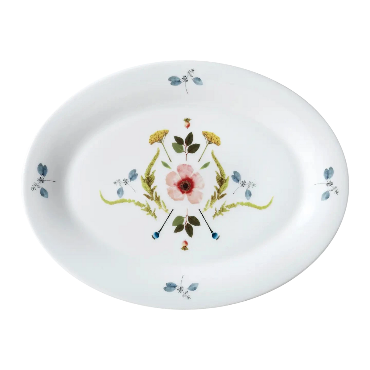 Scandinavian Floral Oval Platter, Set of 2