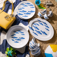School of Fish Melamine Oval Rimmed Platter