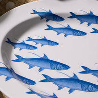 School of Fish Melamine Oval Rimmed Platter