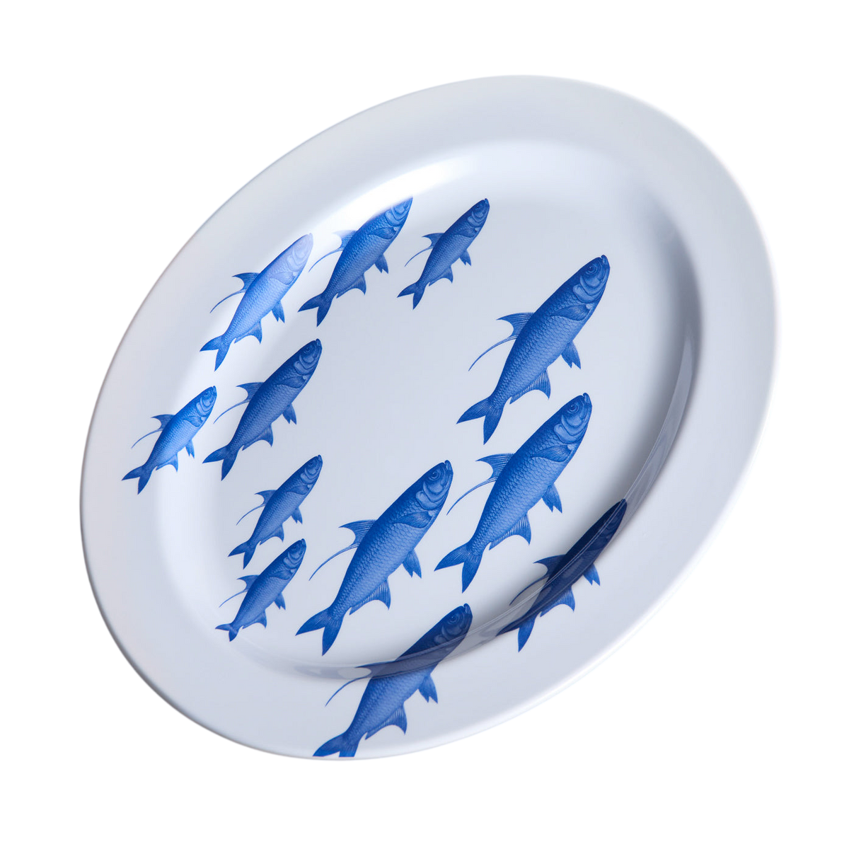 School of Fish Melamine Oval Rimmed Platter