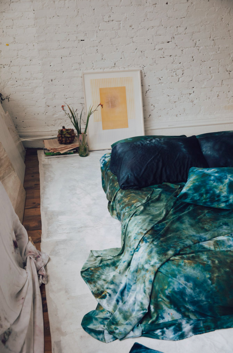 Silk Sheet in Peacock