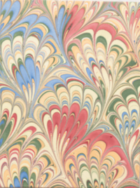 Hand Marbled Picture Frame Folding Book, 4x6 in Multicolor Marbling