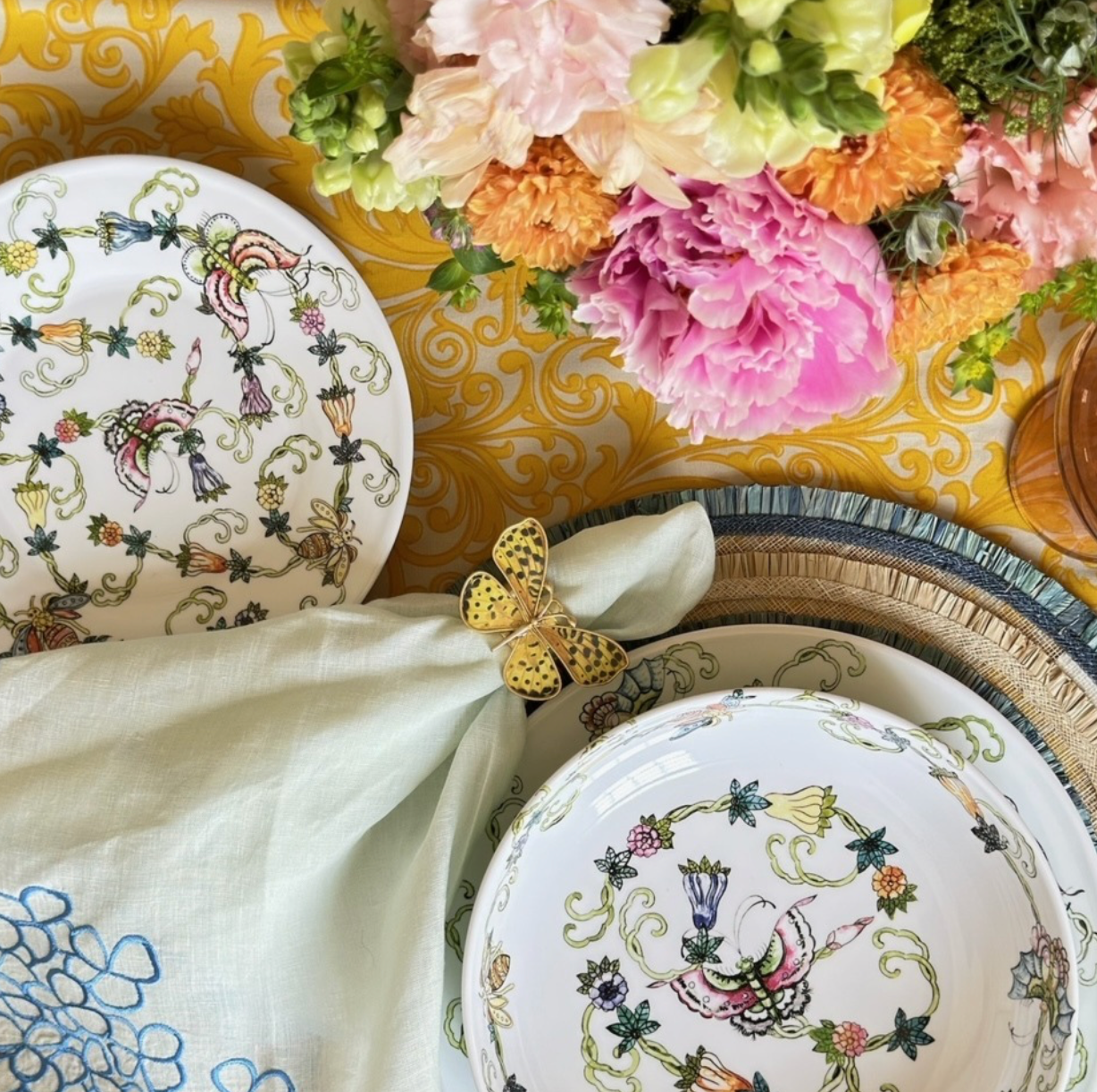 Hydrangea Dinner Napkins - Blue (Set of 2)