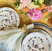 Painterly Butterfly Napkin Rings - Yellow (Set of 4)