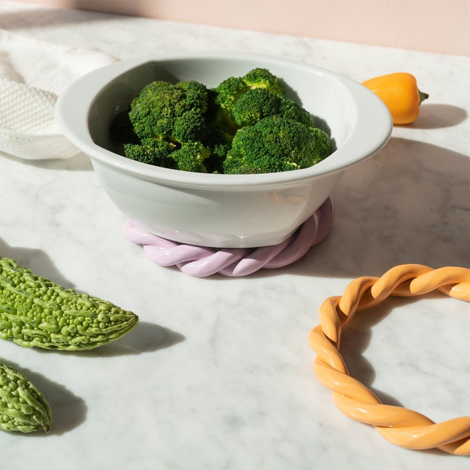 OCTAEVO Sicilia Ceramic Trivet - Tangerine