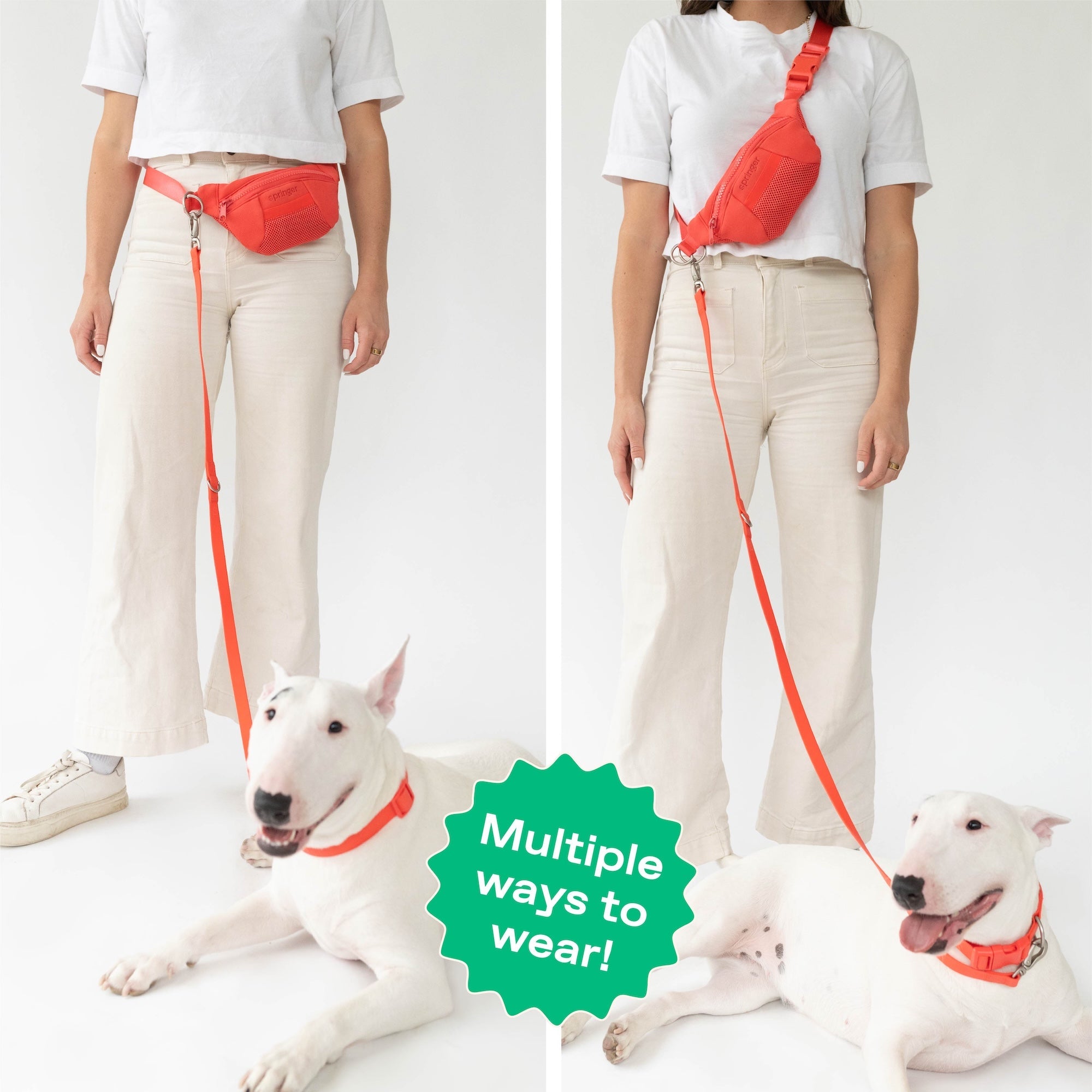 Original Hands-Free Neoprene Dog Sling Bag with Leash